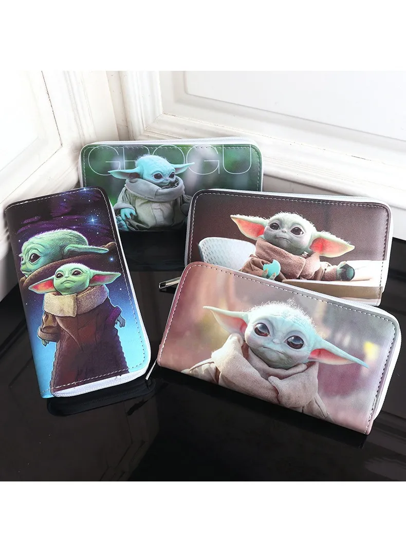 Star Wars Yoda & Grogu Inspired Coin Purse for Kids & Students – Cute Baby Yoda Mandalorian Wristlet Wallet with Card Slots & Zipper Pocket, Portable Mini Card Holder for Boys, Girls & Fans